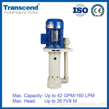 Acid and alkali resistant vertical pump